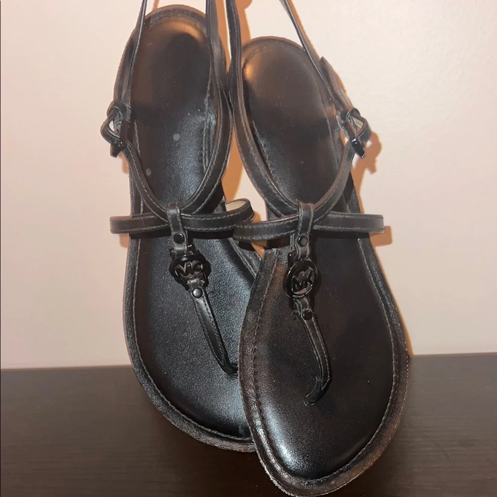 Michael Kors Black Leather Sandals - Picture 6 of 6